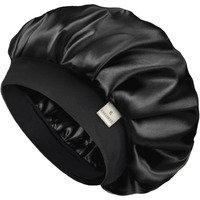 Yanibest Bonnet For Men Hair Bonnet For Sleeping Double Layer Satin Bonnets For Black Women Curly Hair Braids,Black