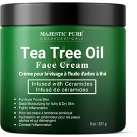 Majestic Pure Tea Tree Oil Face Cream | Cream For Dry & Itchy Skin, Acne, Scar, Day & Night Moisturizer Face Cream For Women & Men | 8 Oz