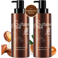 Natural Organic Sulfate Free Moroccan Argan Oil Shampoo And Conditioner Set - Color Safe Treatment, Uv Protection, Intense Moisturizing For Dry, Damaged, Frizzy, Volumizing For Thin Hair 14 Ounce