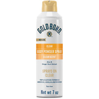 Gold Bond No Mess Clear Invisible Body Powder Spray, 7 Oz., Absorbs Odor-Causing Sweat