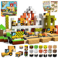 Magnetic Blocks-100Pcs Magnetic Building Blocks, Magnetic Blocks Road Magnetic Tiles With Car Stem Toddler Kids Toys, Construction Toys For Kids Ages 3+, Christmas Birthday Gifts For Boys & Girls