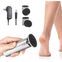 Krofaue Electric Callus Remover For Feet Adjustable Speed Electric Foot Filer 60Pcs Replacement Sandpaper Disk Electric Foot Grinder Professional Foot Sander For Dead Skin Calluses(Silver)