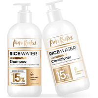 Rice Water Shampoo And Conditioner Set For Thinning Hair - With Natural Ingredients Including Biotin And Caffeine, Men And Women