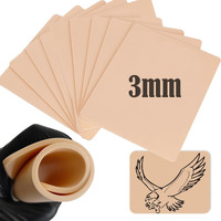 10Pcs Tattoo Skin 3Mm - Urknall Fake Skin Blank Tattoo Practice Skin Double Sides Fake Skin Tattoo For Beginners And Tattoo Artists Tattoo Supplies