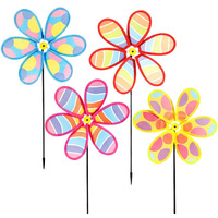 Hadeeong 4Pcs Wind Spinners For Yard And Garden, Lawn Yard Decorations Pinwheels Colorful Whirligigs Windmill Kids Toys For Outdoor Decor