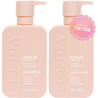 Monday Haircare Repair Shampoo And Conditioner Set 12Oz For Dry To Damaged Hair, Made With Keratin, Coconut Oil, Shea Butter And Vitamin E