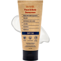 Sky And Sol Natural Mineral Sunscreen Spf 50 3 Oz: Natural Tallow & Zinc Oxide, Reef Safe, Water Resistant, Fragrance-Free, Non-Greasy Formula For Face And Body
