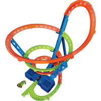 Hot Wheels Toy Car Track Set Spiral Speed Crash, Powered By Motorized Booster, 29-In Tall Track With 1:64 Scale Car, Connects To Other Tracks
