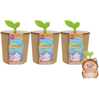 Sakuties Mini Collectible Stylized Plush Stuffed Animals, 3-Pack Blind Collectible, Kids Toys For Ages 3 Up By Just Play