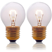 Oven Light Bulbs - 40 Watt Appliance Replacement Bulbs For Oven, Stove, Refrigerator, Microwave. Incandescent - High Temp G45 E26/E27 Socket -Warm White - 400 Lumens - Clear.2 Pack
