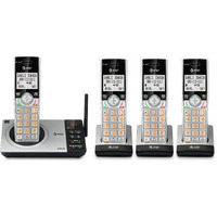 At&T Cl82407 Dect 6.0 4-Handset Cordless Phone For Home With Answering Machine, Call Blocking, Caller Id Announcer, Intercom And Long Range, Silver