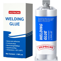 Vicpricme Metal Glue,1.76Oz 2 Part Epoxy Ab Metal Glue Heary Duty Weld ,Best Strongest Metal Epoxy All Purpose Repair For Metal Plastic Steel Ceramics Tiles Leak Sealing Welding Glue
