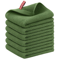Nialnant 6 Pack Kitchen Towels,Large 100% Cotton Hand Towels,Absorbent Dish Towels For Drying Dishes-Green