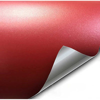 Vvivid+ Premium Vinyl Wrap Film (1.49Ft X 5Ft, Matte Metallic Lava Red)