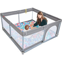 Todale Baby Playpen 50     50    Gray Playpen For Babies And Toddlers, Safe & Sturdy, Small Baby Play Yard With Anti-Slip Base & Breathable Mesh- Indoor & Outdoor Baby Play Pen For Toddler & Infant