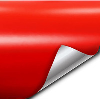 Vvivid+ Premium Vinyl Wrap Film (1.49Ft X 5Ft, Matte Rosso Corsa (Ferrari) Red)