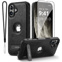 Wtcase Magnetic For Iphone 16 Plus Leather Case,Built-In Invisible Stand [Compatible With Magsafe] Protective Slim Kickstand Phone Cover Compatible With Iphone 16 Plus (2024) 6.7"" (Black)