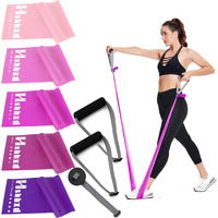 Exercise Bands Resistance Bands Set With Handles, Stretch Bands Workout Bands For Stretching, Latex Free Fitness Physical Therapy Bands Suitable For Rehab, Yoga, Pilates, Gym, Home Exercise