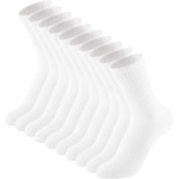 Irisbear 9-11 White Crew Socks For Women Athletic Workout Gym Casual Thin Soft Cotton Crew Socks