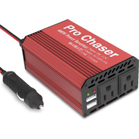 Pro Chaser 400W Power Inverters For Vehicles - Dc 12V To 110V Ac Car Inverter Converter, 6.2A Dual Usb Charging Ports, Dual Ac Adapter For Air Compressor Laptops (Red)