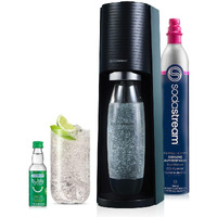 Sodastream Terra Sparkling Water Maker (Black) With Co2, Dishwasher Safe Bottle And Bubly Drop