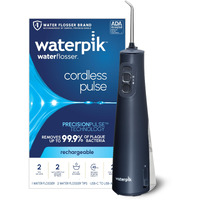 Waterpik Cordless Pulse Rechargeable Portable Water Flosser For Teeth, Gums, Braces Care And Travel With 2 Flossing Tips, Waterproof, Ada Accepted, Wf-20 Blue, Packaging May Vary