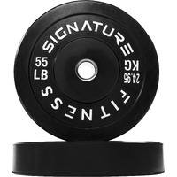 Fitvids 2"" Olympic Bumper Plate Weight Plates With Steel Hub, 55Lb, Pair