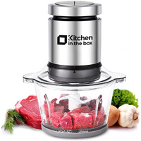 Kitchen In The Box Mini Food Processors,Small Meat Grinder & Food Chopper,Electric Vegetable Chopper With One 3 Cup Bowl & S Blades For Meat/Fish/Vegetable/Baby Food (Sliver,1 Bowl)