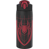 Zak Designs Marvel Spider-Man Water Bottle For Travel And At Home, 19 Oz Vacuum Insulated Stainless Steel With Locking Spout Cover, Built-In Carrying Loop, Leak-Proof Design (Miles Morales)