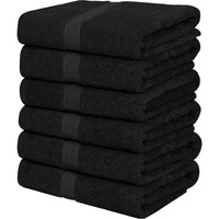 Utopia Towels 6 Pack Bath Towel Set (24 X 48 Inches), 500 Gsm 100% Ring Spun Cotton Medium Lightweight And Highly Absorbent Quick Drying, Premium Towels For Hotel, Spa And Bathroom (Black)