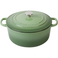 Edging Casting Enameled Dutch Ovens Cast Iron Dutch Oven Pot With Lid For Bread Baking, Cook, Dual Handle, 7 Quart, Pistachio Green