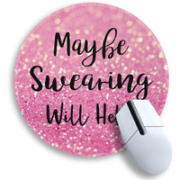 Gctriki Computer Mouse Pad, Funny Pink Mouse Pads For Desk, Small Round Travel Mousepad For Work Laptop Gaming, Cute Pink Home Office Supplies Desk Accessories Decor Inspirational Gifts For Women