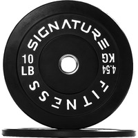 Fitvids 2"" Olympic Bumper Plate Weight Plates With Steel Hub, 10Lb, Pair, Black, Updated