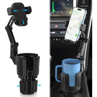 Cup Holder Phone Mount For Car, Car Cup Holder Phone Holder With Expandable Base, 2 In 1 Cup Phone Holder Adapter For Car, 360 Degree Rotating Neck, Fits All 4-7    Smartphones And Most Bottles