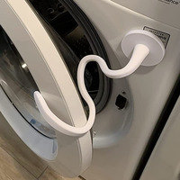 Front Load Washer Door Prop And Stopper - Magnetic Washing Machine Door Holder With 2.6-Inch Magnet Base, Removable Washer Door Stopper Keep Washer Door Open To Prevent Odors (White)