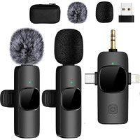 Tearstone Mini Microphone For Iphone Android Camera Ipad Usb-C, 4 In 1 Professional Wireless Lavalier Lapel Microphone For Recording, Live Stream, Youtube, Facebook, Tiktok, Vlog (2 Pcs)