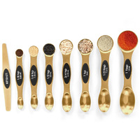 Magnetic Measuring Spoons Set Stainless Steel With Leveler, Stackable Metal Tablespoon Measure Spoon For Baking, Measuring Cups And Spoon Set Kitchen Gadgets Apartment Essentials Fits In Spice Jars