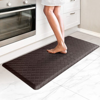 Happytrends Kitchen Mat Cushioned Anti-Fatigue Kitchen Rug,17.3""X39"",Thick Waterproof Non-Slip Kitchen Mats And Rugs Heavy Duty Ergonomic Comfort Rug For Kitchen,Floor,Office,Laundry,Chocolate