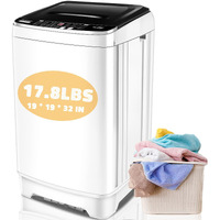 Nictemaw Portable Washing Machine, 17.8Lbs Portable Washer Machine, 2.4Cu.Ft Compact Laundry Washer And Dryer Combo With Drain Pump, 10 Wash Programs 8 Water Levels For Apartment Rv Dorm