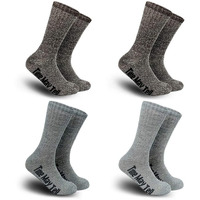 Time May Tell Mens Merino Wool Hiking Cushion Socks Thermal Warm Crew Winter Boot Socks Pack (2Brown,Light Grey,Dark Grey(4 Pairs),Us Size 9~13)