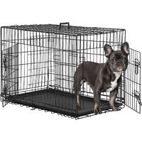 Bestpet 30 Inch Dog Crates For Medium Small Dogs Folding Mental Wire Crates Dog Kennels Outdoor And Indoor Pet Dog Cage Crate With Double-Door,Divider Panel, Removable Tray,Black