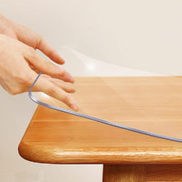 Custom Multisize Thick Clear Pvc Table Protector Cover Mat Rectangular Glass Plastic Tablecloth Cover Office Desk Pad Mat For Computer Desk Sofa Table Floor Carpet Pad Wipeable Waterproof 20X60 Inch