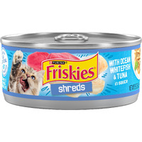 Purina Friskies Shreds With Ocean Whitefish And Tuna In Sauce Wet Cat Food - (Pack Of 24) 5.5 Oz. Cans