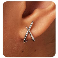 Silver Earrings For Women Trendy,14K White Gold Stud Earrings Dainty Earrings Simple Minimalist Silver Earrings Hypoallergenic Earring For Women Gifts