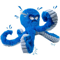 Legend Sandy Tough Dog Toys, Stuffed Chew Large Dog Toys To Keep Them Busy, Interactive Squeaky Tug Of War Doggie Toy, Crinkle Blue Octopus