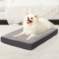 Ksiia Orthopedic Dog Bed Dog Crate Bed Waterproof Dog Beds For Medium Dogs Deluxe Plush Washable Dog Bed With Egg Crate Foam & Removable Cover, 29 X 18 Inch, Dark Gray