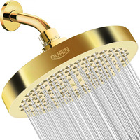 Gurin Shower Head High Pressure Rain, Luxury Bathroom Showerhead With Gold Plated Finish, Adjustable Angles, Anti-Clogging Silicone Nozzles