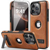 Wtcase Strong Magnetic For Iphone 16 Pro Max Case Leather,[Compatible With Magsafe], Slim Adjustable Kickstand Phone Case For Iphone 16 Pro Max (2024) 6.9"" (Brown)