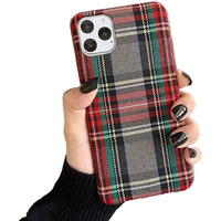 Mixneer Warm Flannel Plaid Cloth Phone Case Simple Plush Fabric Phone Case Compatible With Iphone 15 14 13 Pro Max Plus Mini Cover (Compatible With Iphone 15 Pro Max, Gray)