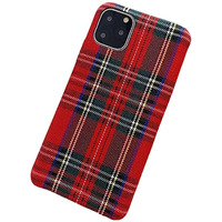 Mixneer Warm Flannel Plaid Cloth Phone Case Simple Plush Fabric Phone Case Compatible With Iphone 14 Pro Max 13 Pro Max Mini Cover (Compatible With Iphone 14 Plus, Red)